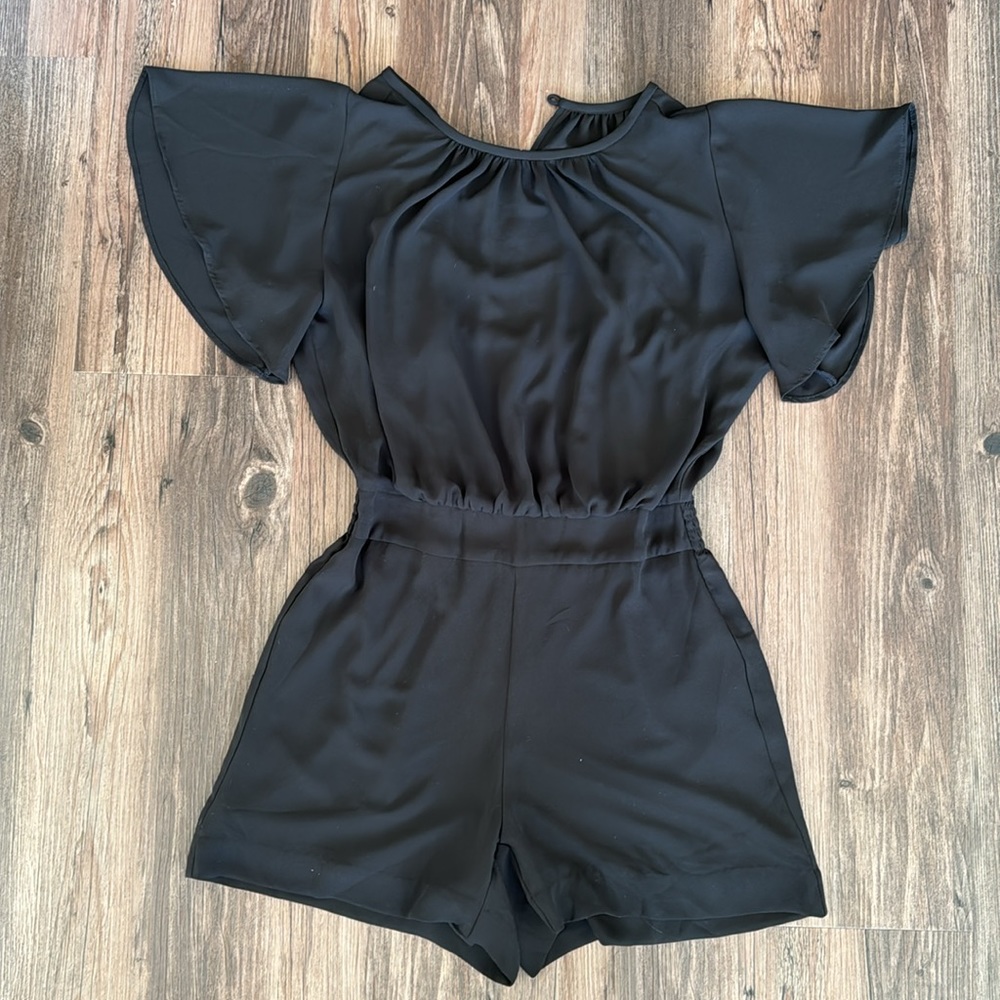 White House Black Market 0P Black Romper